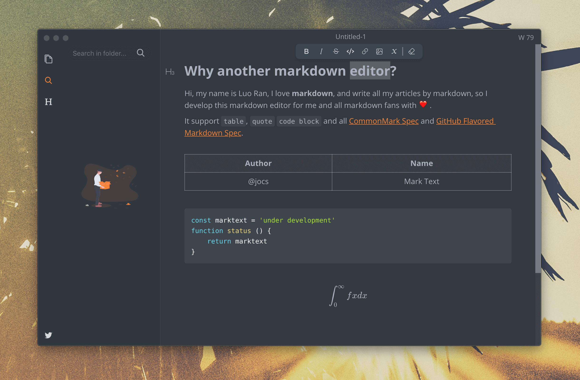 MarkText 主界面截图